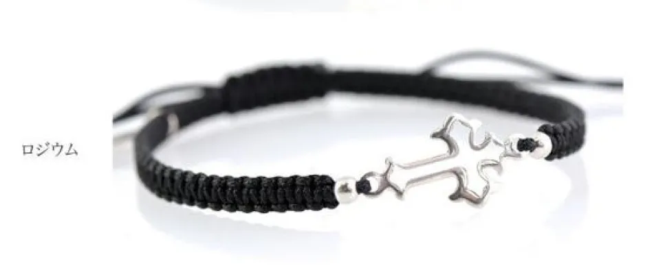 CHALISA T.. / Silver Cross Knotting Cord Anklet