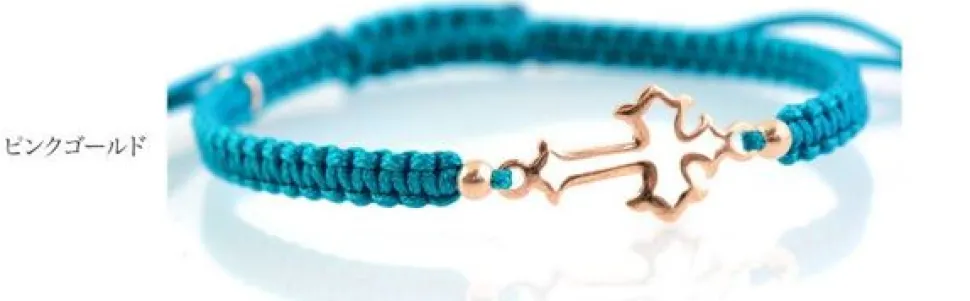 CHALISA T.. / Silver Cross Knotting Cord Anklet