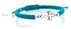 CHALISA T.. / Silver Cross Knotting Cord Anklet