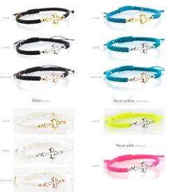 CHALISA T.. / Silver cross notched cord bracelet