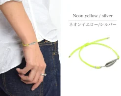 CHALISA T.. / Silver feather knotted cord bracelet