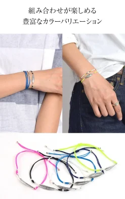 CHALISA T.. / Silver feather knotted cord bracelet