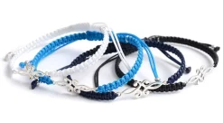 CHALISA T.. / Symmetrical Flower Pattern Notched Cord Anklet