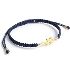 CHALISA T.. / Symmetrical Flower Pattern Notched Cord Anklet