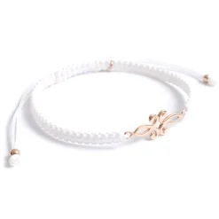 CHALISA T.. / Symmetrical Flower Pattern Notched Cord Anklet