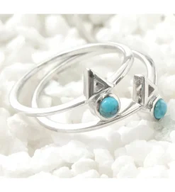 CHALISA T.. / Turquoise Circle Triangle Extra Fine Ring