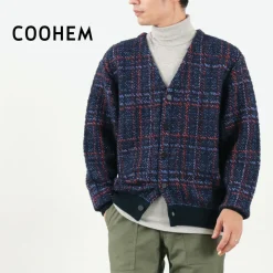 COOHEM / Check Tweed Cardigan
