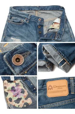 DEPSEA / DP001 Straight 5P Denim Pants - Vintage finish