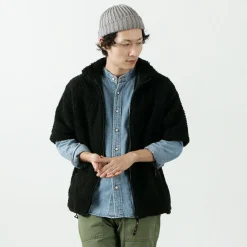 FARFIELD ORIGINAL / Jacquard Weave Boa Short Sleeve Fell Jacket