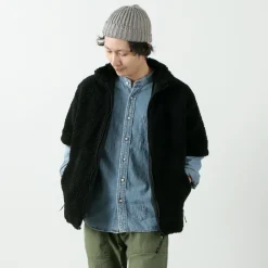 FARFIELD ORIGINAL / Jacquard Weave Boa Short Sleeve Fell Jacket