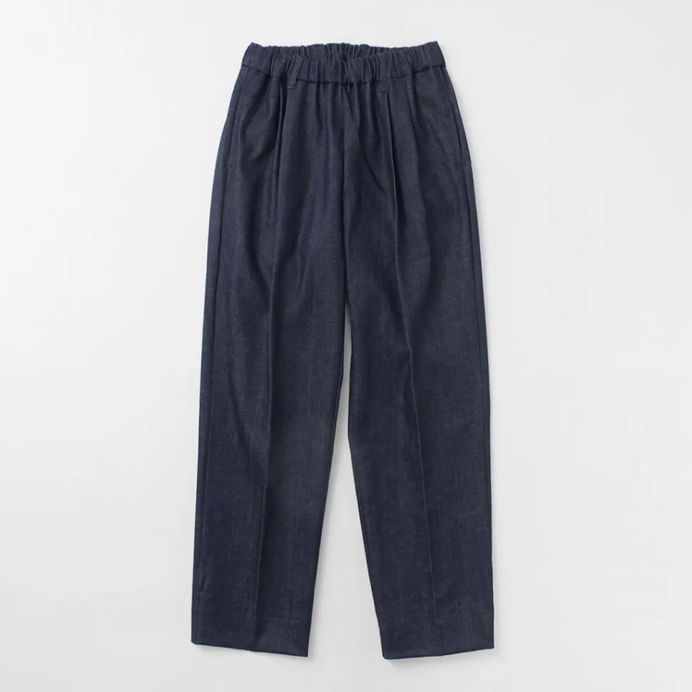 FLISTFIA / Denim Wide Tuck Trousers