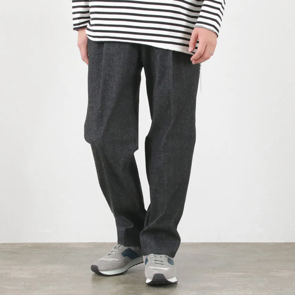 FLISTFIA / Denim Wide Tuck Trousers