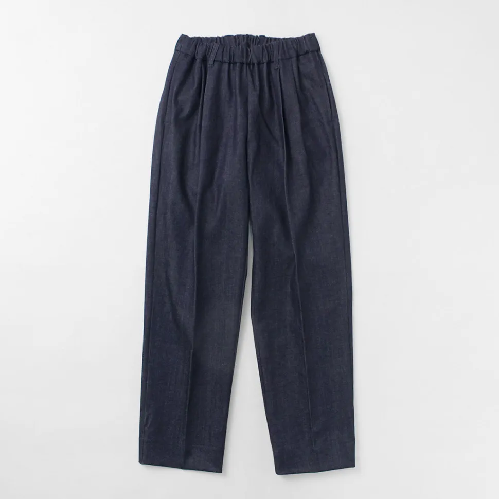 FLISTFIA / Denim Wide Tuck Trousers