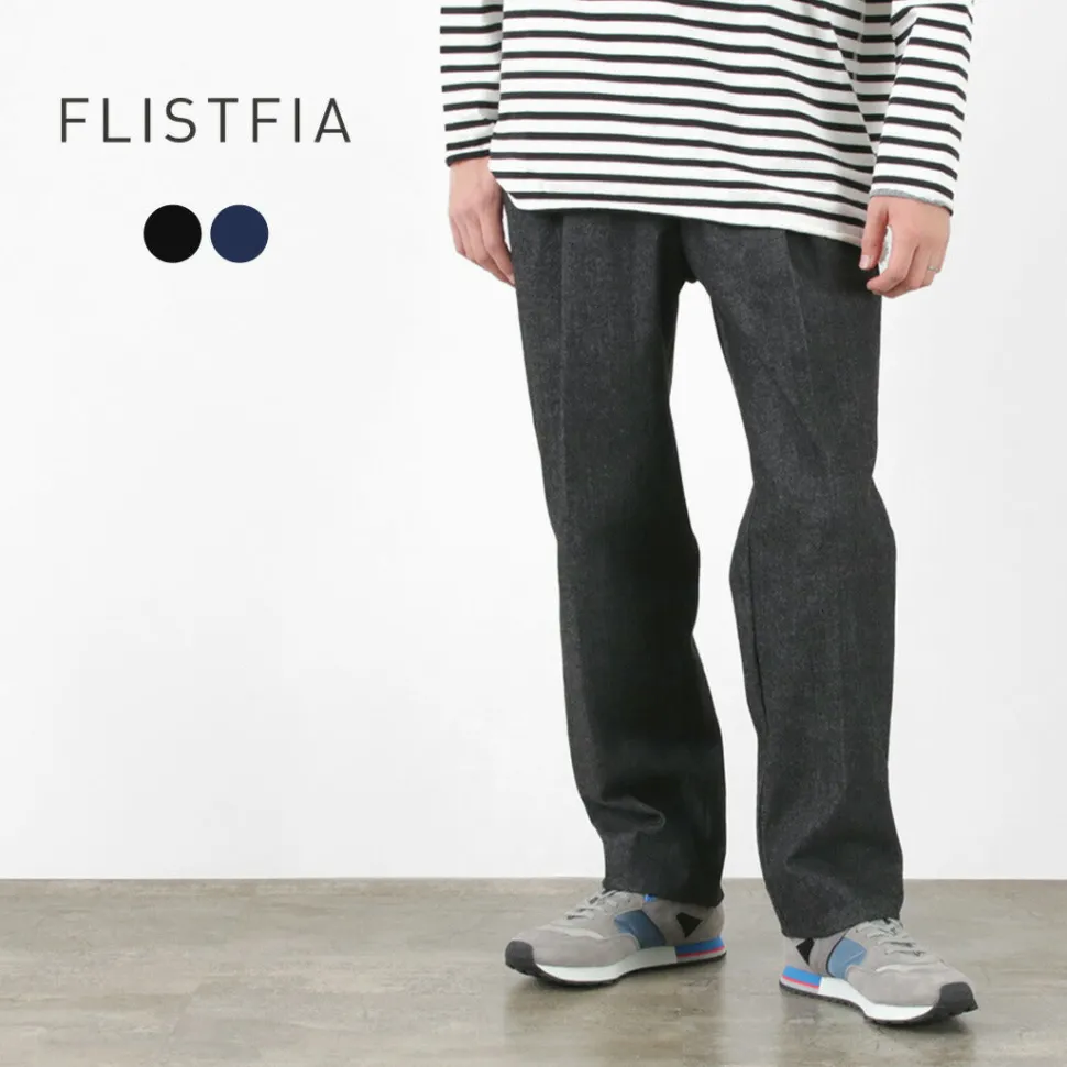 FLISTFIA / Denim Wide Tuck Trousers