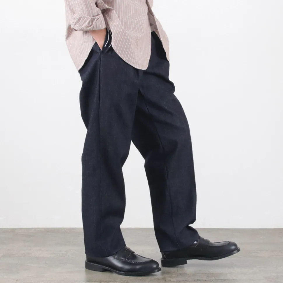 FLISTFIA / Denim Wide Tuck Trousers