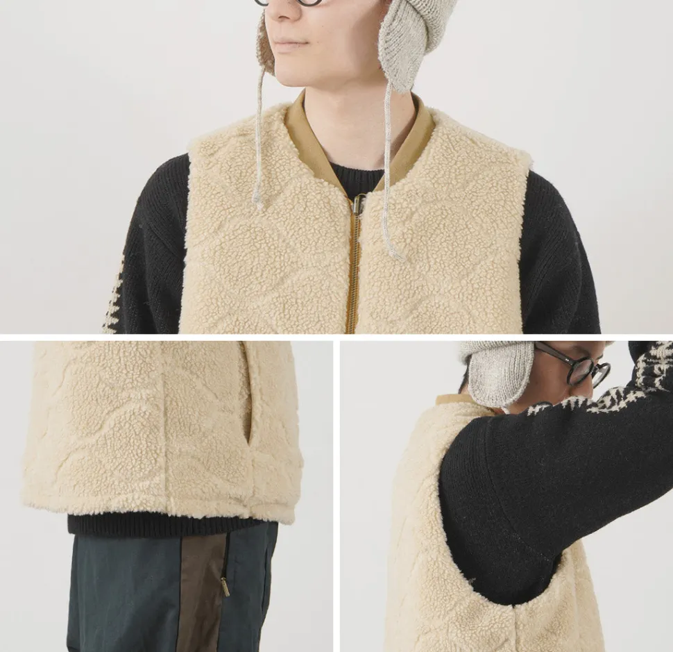 FNOR / Quilted Sheepskin Boa MIL Vest