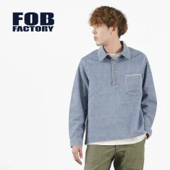 FOB FACTORY / F3487 Chambray pullover shirt