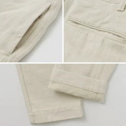 FOB FACTORY / F0516 Cotton hemp herringbone Trouser