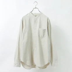 FOB FACTORY / F3485 C/W STRIPE BANDCOLLAR Shirt