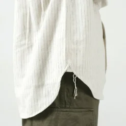 FOB FACTORY / F3485 C/W STRIPE BANDCOLLAR Shirt