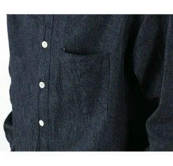 FOB FACTORY / F3470 denim band collar shirt