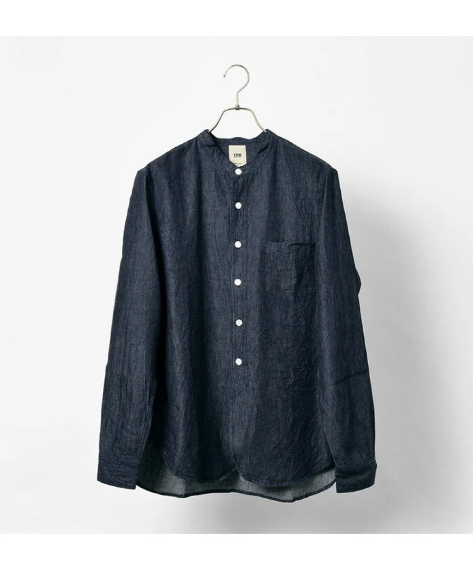FOB FACTORY / F3470 denim band collar shirt