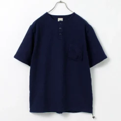 FOB FACTORY / F3493 Indigo waffle T-shirt