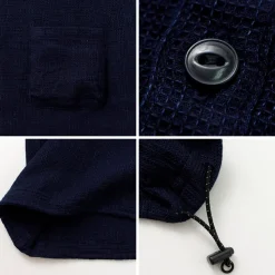 FOB FACTORY / F3493 Indigo waffle T-shirt