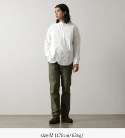 FOB FACTORY / F3429 Long sleeve Ox band collar shirt