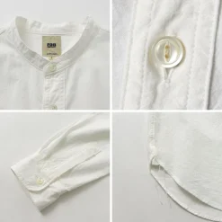 FOB FACTORY / F3429 Long sleeve Ox band collar shirt