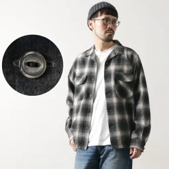 FOB FACTORY / F3505 Nel open collar shirt