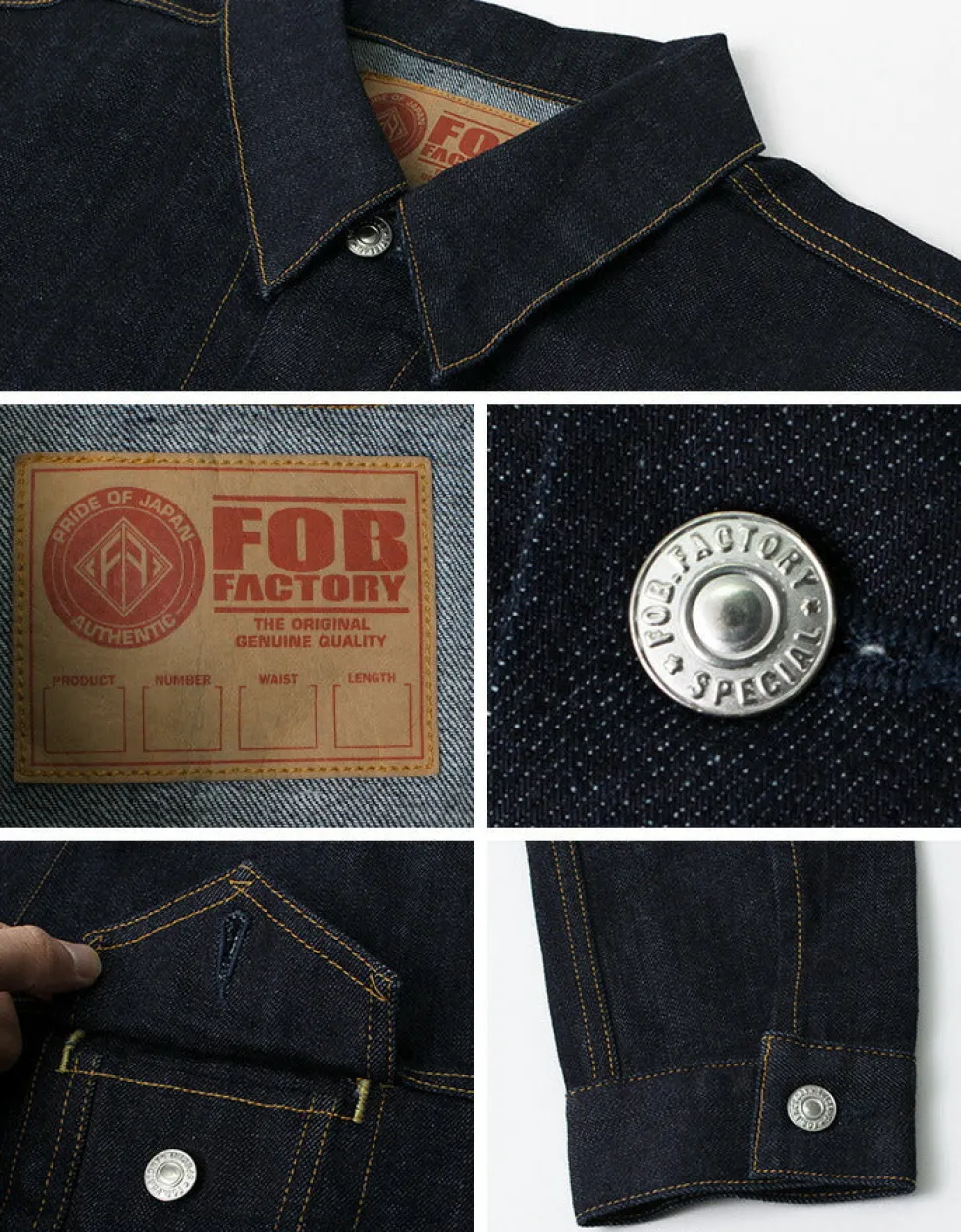 FOB FACTORY / F2309 stretch selvage denim jacket