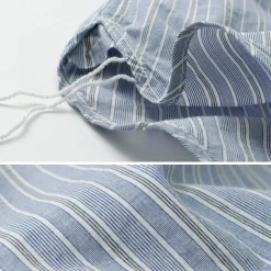 FOB FACTORY / F3488 striped band collar shirt