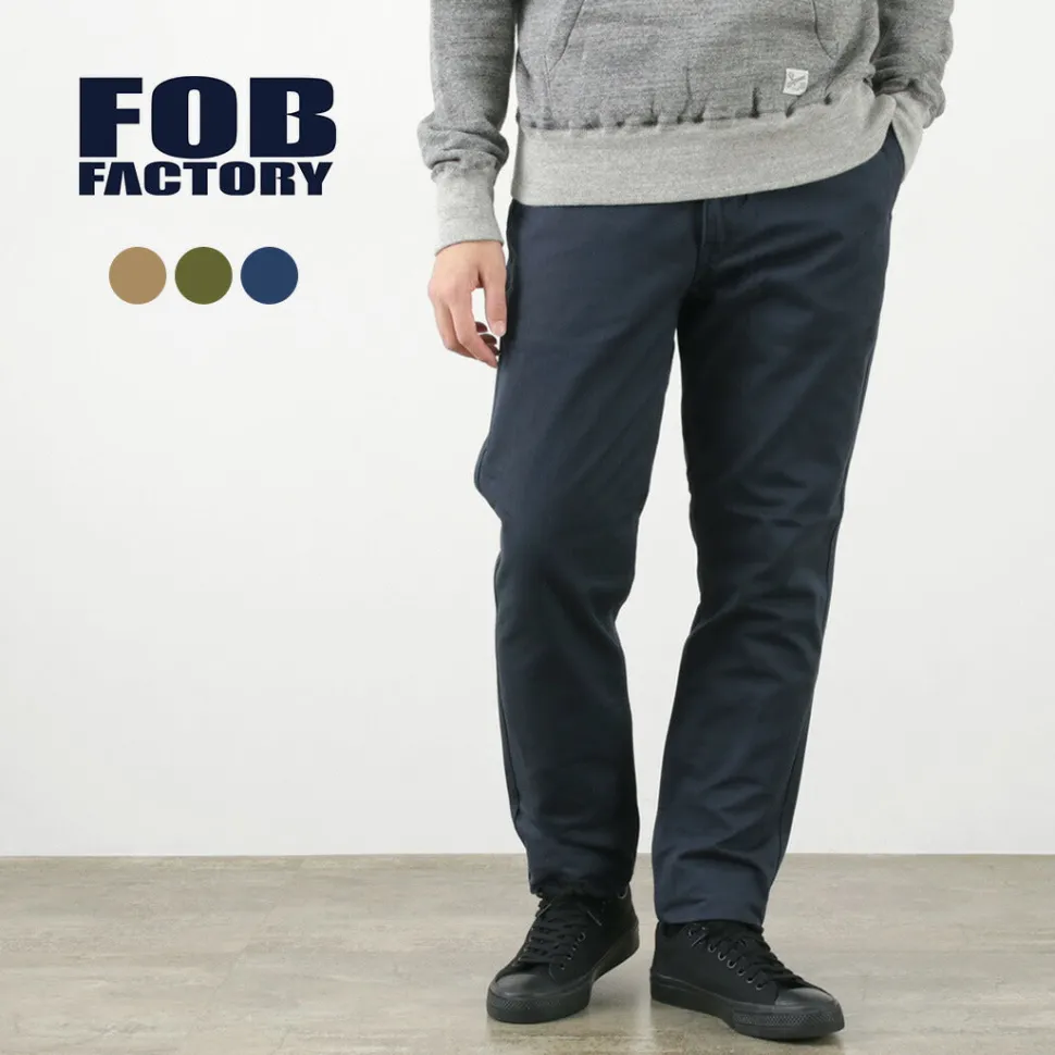 FOB FACTORY / F0522 Vat dye herringbone trouser