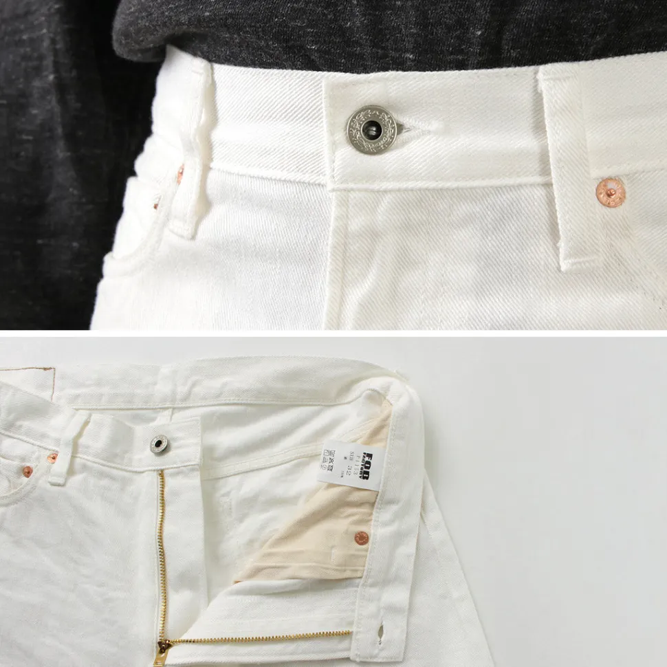 FOB FACTORY / F1153 White Denim 60 Twill 5P
