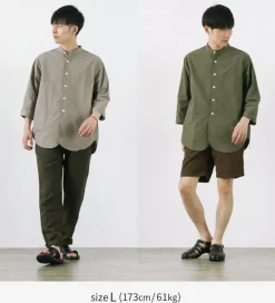 FOB FACTORY / FRC006 military dump band collar shirt