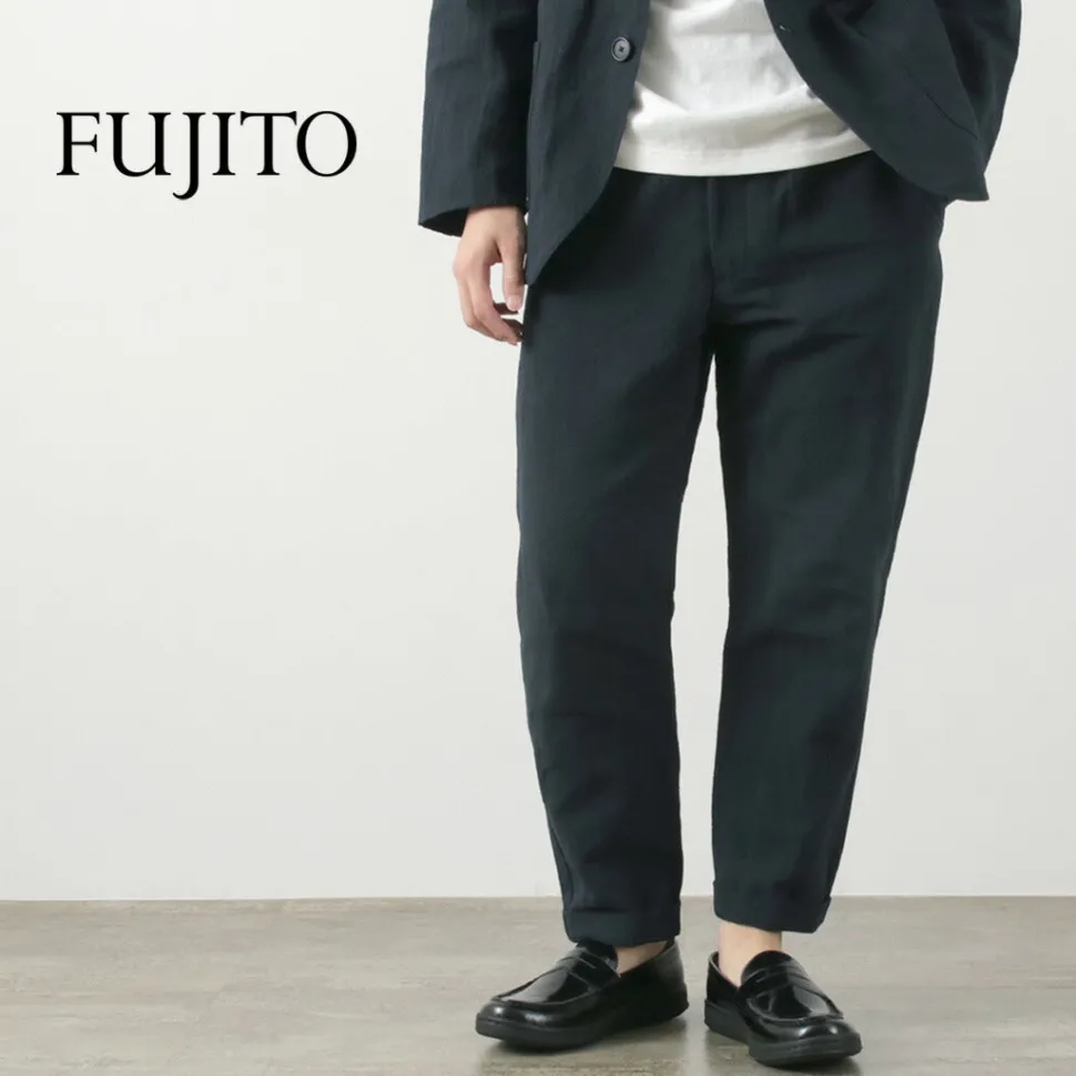FUJITO / Cotton Linen Seersucker Easy Pants
