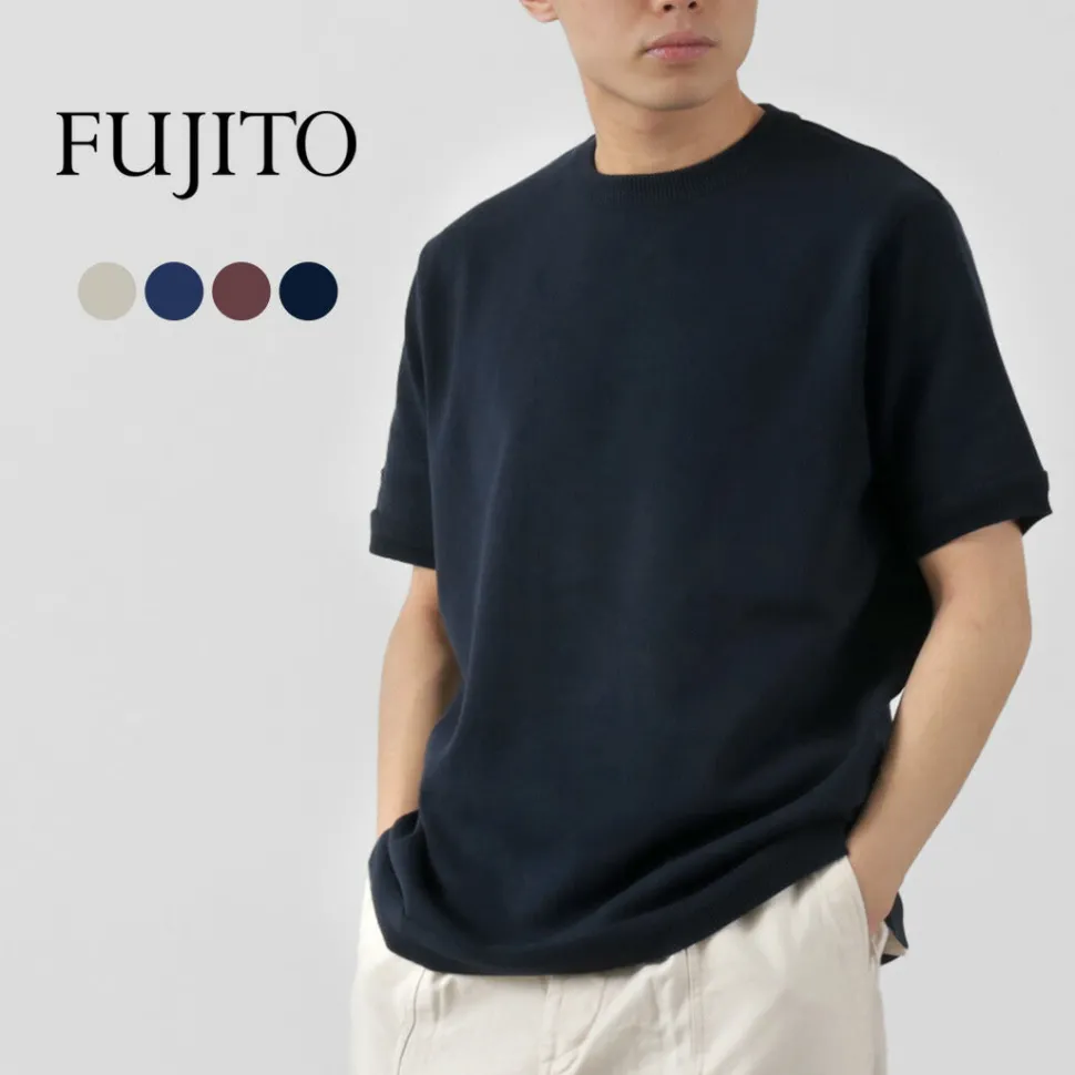 FUJITO / Crew Neck Knit T-Shirt