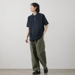 FUJITO / Knit Polo Easy Solid Collar