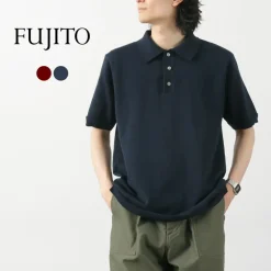 FUJITO / Knit Polo Easy Solid Collar
