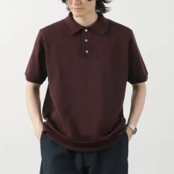 FUJITO / Knit Polo Easy Solid Collar