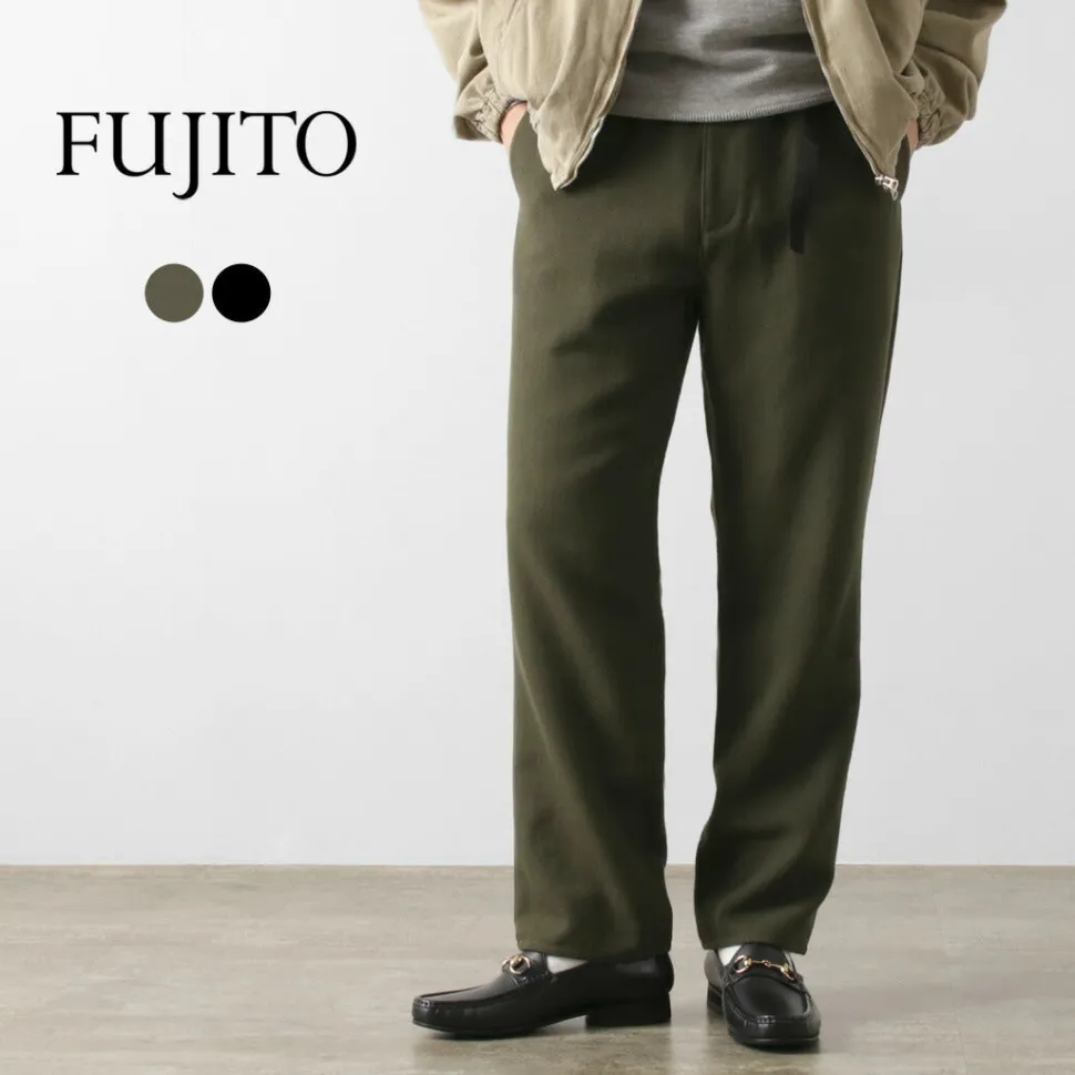 FUJITO / N.O.UN Beltless Pants Wool Serge