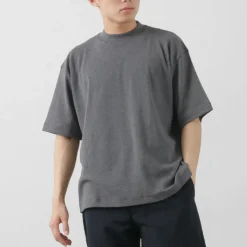 GICIPI / VONGOLA Mock Neck Relaxed Fit Milled T-Shirt