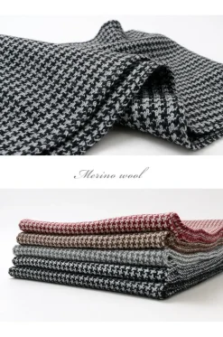 GILBERT WILSON OF HA / Staggered Check Merino Wool Snood