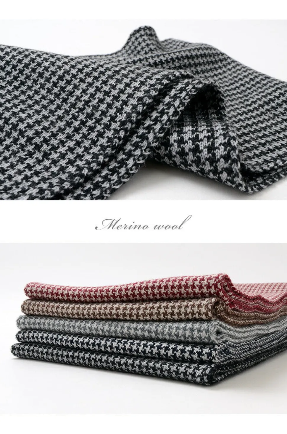 GILBERT WILSON OF HA / Staggered Check Merino Wool Snood