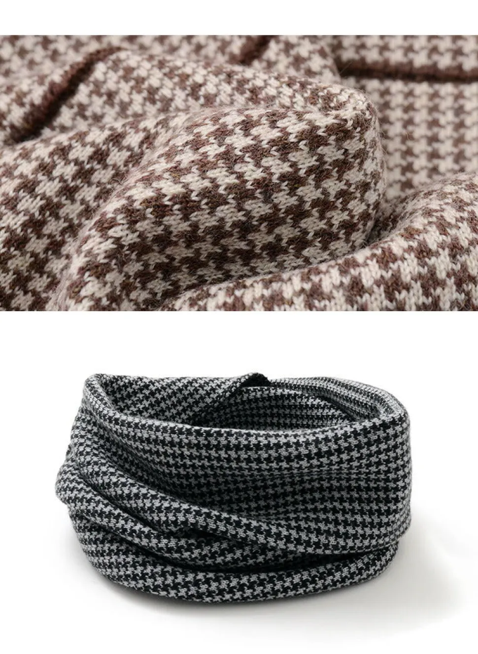 GILBERT WILSON OF HA / Staggered Check Merino Wool Snood