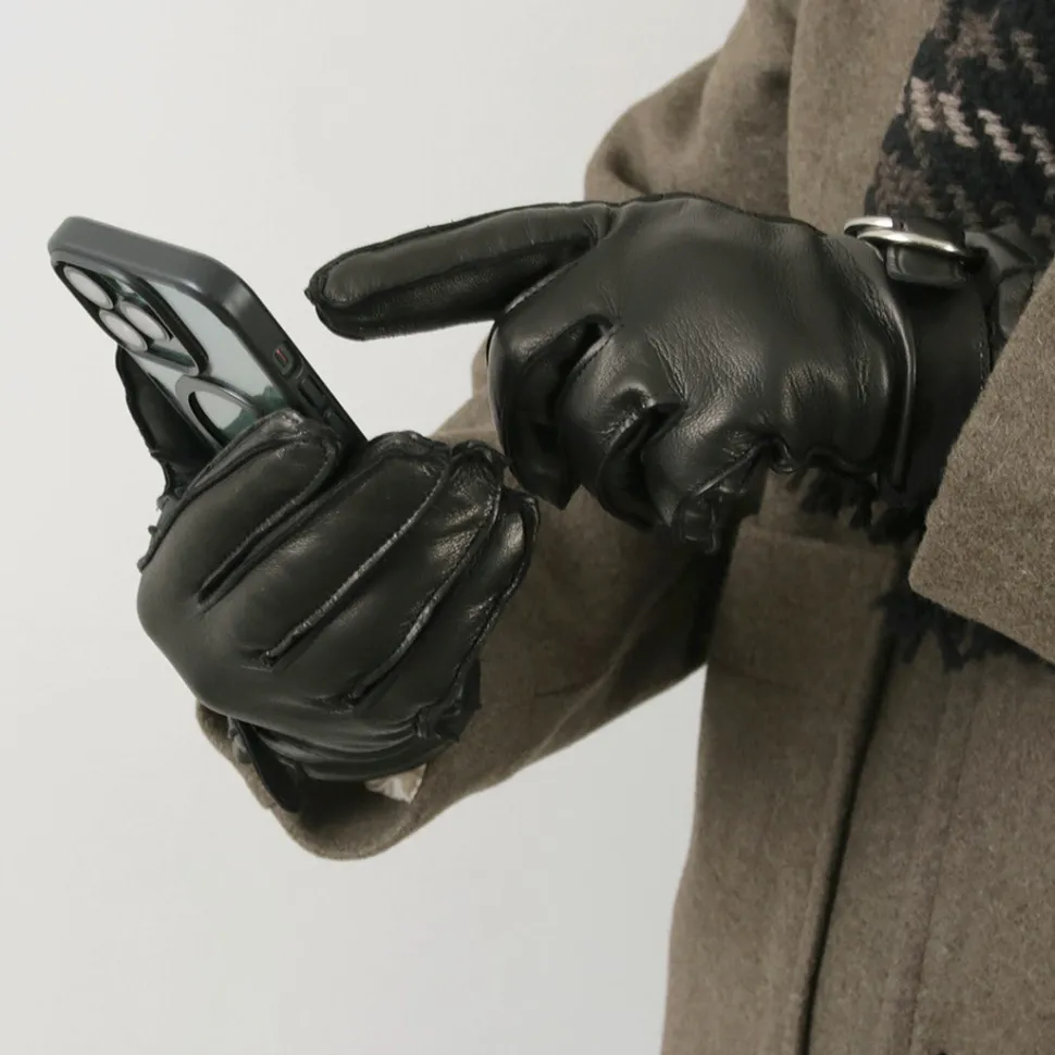 GLOVES / Touch Lambskin Ring Belt Gloves
