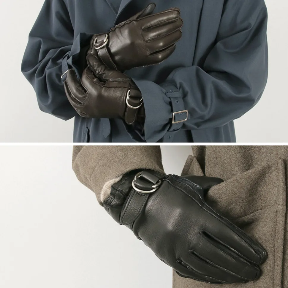 GLOVES / Touch Lambskin Ring Belt Gloves