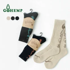 GOHEMP / Patterned Pile Crew Socks