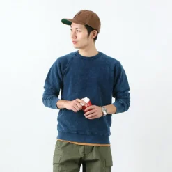 GOOD ON / GOBW101 IS Indigo Raglan Crew Sweatshirt